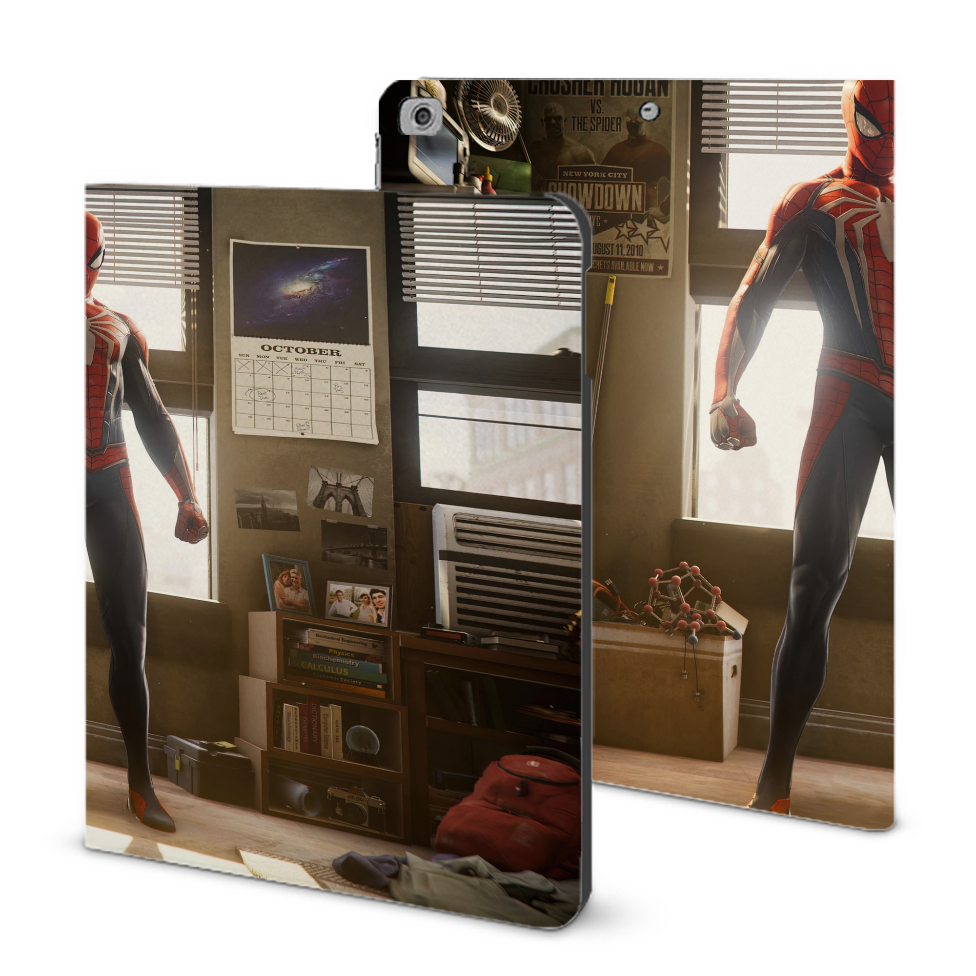 （画像用） Spider Man スパイダーマン IPad ケース ブック型 PUレザー TPU 耐衝撃 軽量 薄型 ペン収納なし 全面保護 IPad 各モデル対応